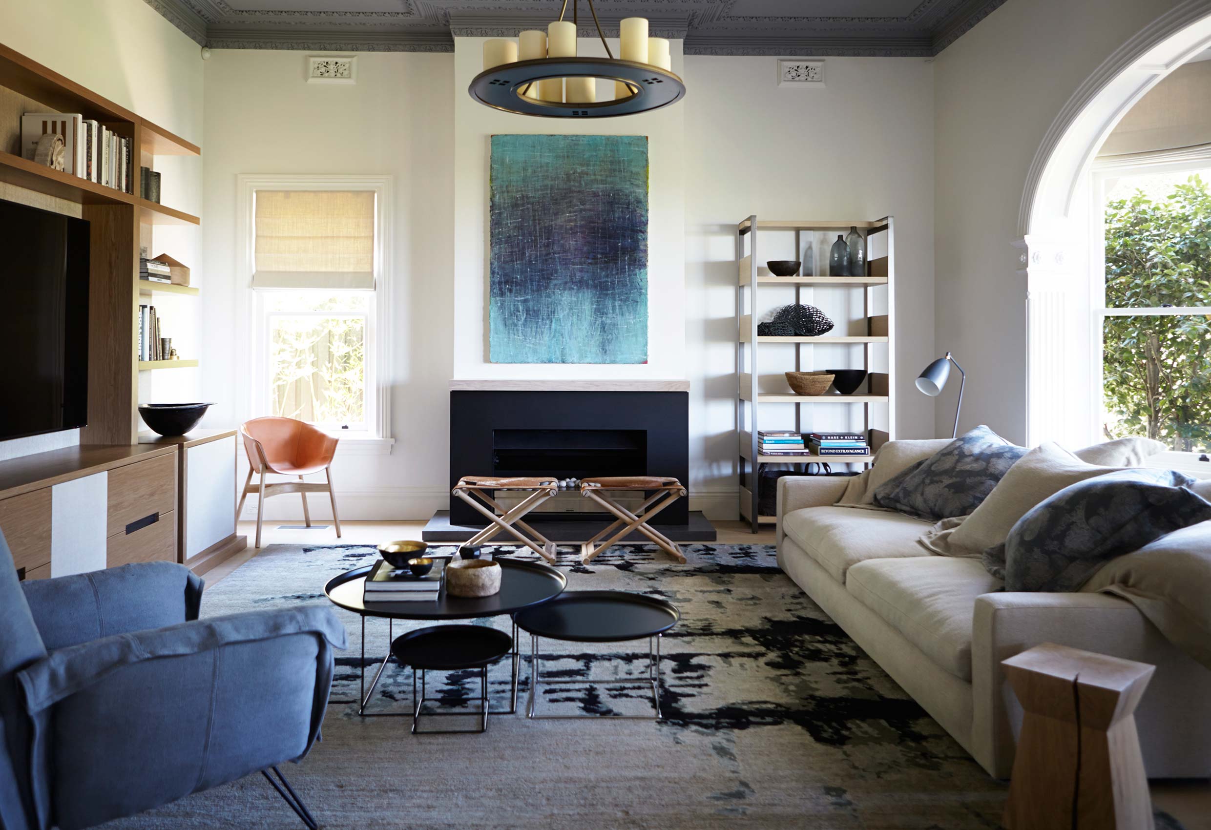 H+K x Designer Rugs Etched rug in Curraweena House