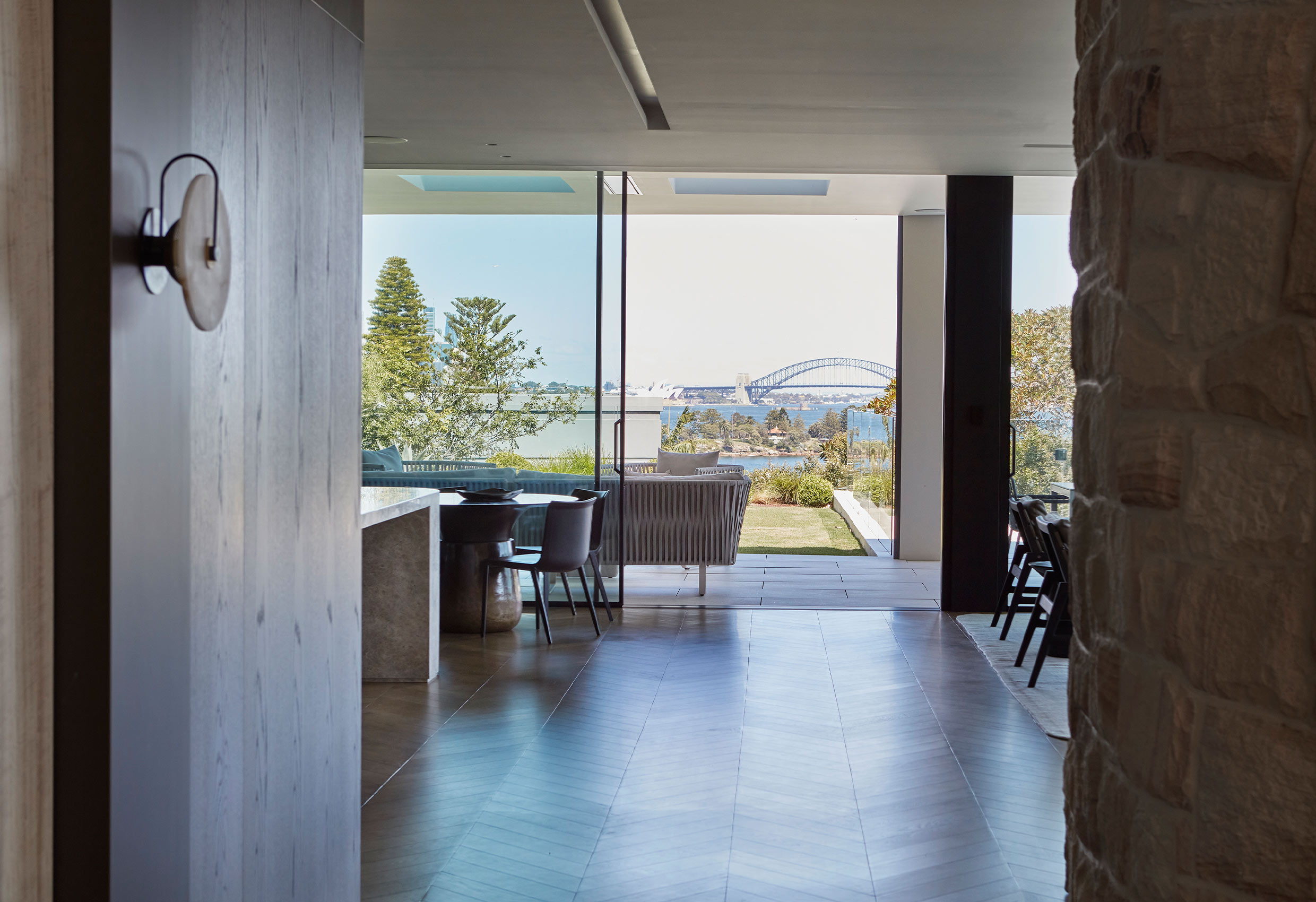 Bridge View sandstone home interior design by Hare + Klein Sydney