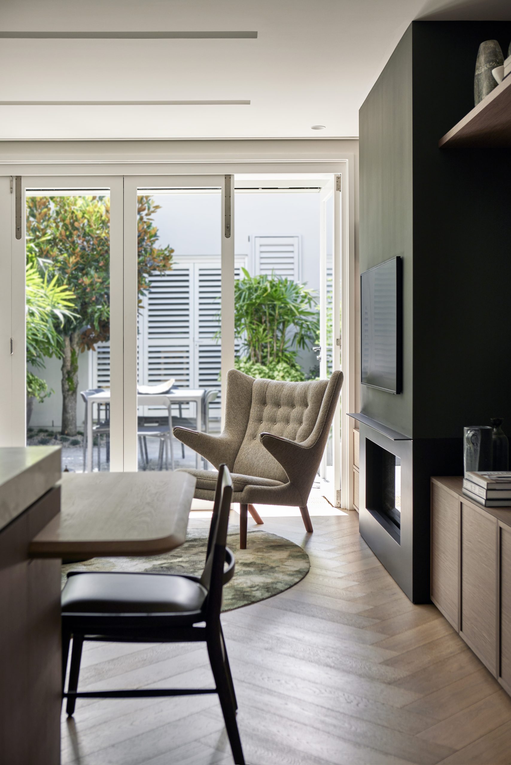 Woollahra Terrace study with refined material palette and natural light by Hare + Klein