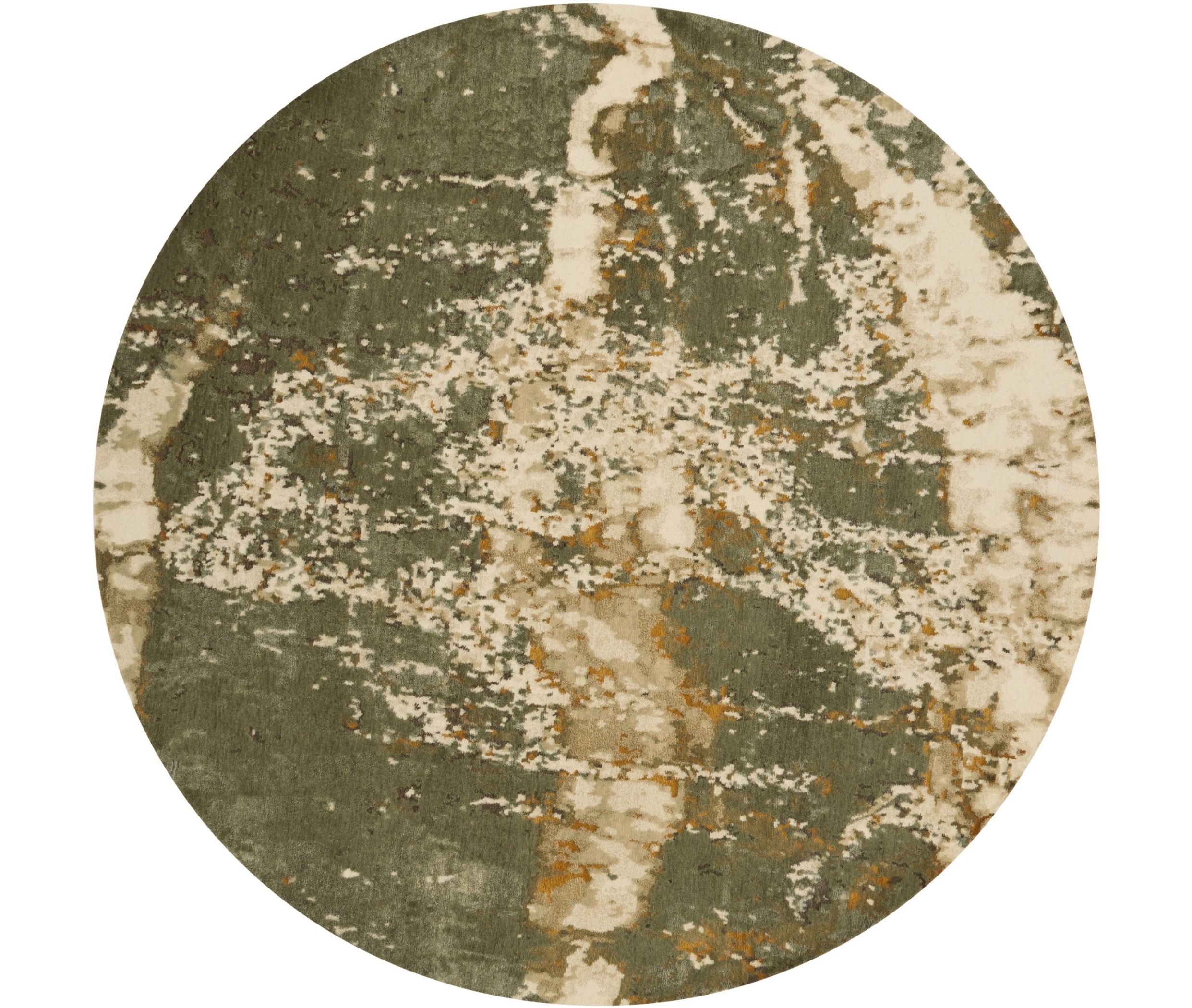 Close-up of Edrom rug's green and cream textured weave, design by Meryl Hare inspired by Eden NSW coastline
